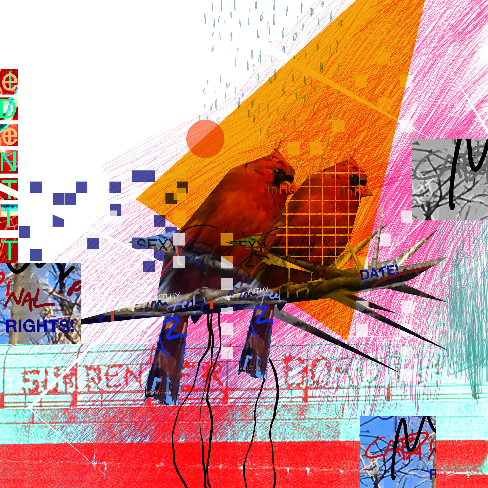 SURRENDER DOROTHY-3_ In it Together-Negin. Roz Dimon & Negin Ehtesabian. Collaborative digital artwork, 3000 x 3000 pixels.