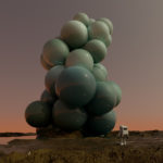 Hayede Jamshidi, Space, 2020. Digital monoprint on aluminum, 24 x 24 inches. Edition of one.