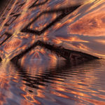 Philippe Ormières, Sète, Coucher De Soleil Magique, 2021-2022. Digital monoprint on aluminum, 24 x 24 inches. Edition of one.