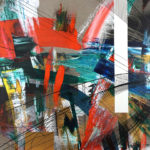 Colin Goldberg, Invictus, 2020. Acrylic and pigment print on linen. 48 x 36 inches.
