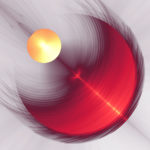 Francene Levinson, Hanging by a Thread, 2022, 24x24 in., High Def Digital Painting on Aluminum, $3600.