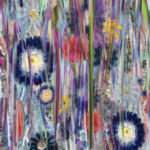 Mary Ann Strandell, Streaming Flowers One / Blu, 2021-22. 3D Lenticular Meida, 38" x 34", 1/3.