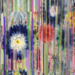 Mary Ann Strandell, Streaming Flowers Two / Green, 2021-22. 3D Lenticular Meida, 38" x 34", 1/3/