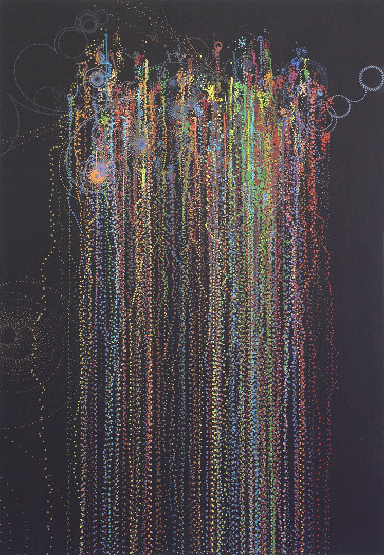 Carter Hodgkin, Infinite Uncertainty, 2010, oil enamel on canvas, 52 x 36 inches.