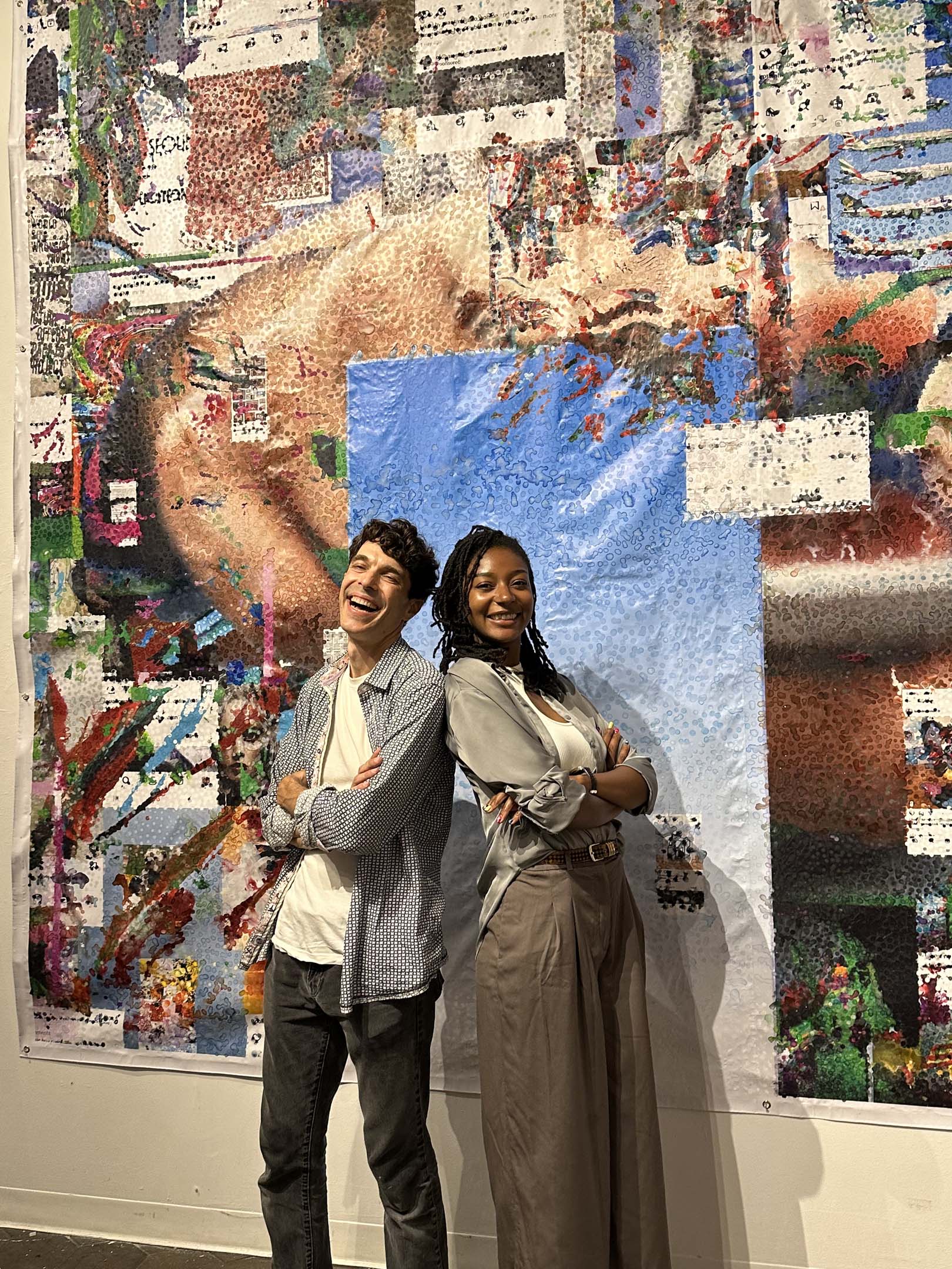 Tommy Mintz and Oceana Andries at the opening reception of "Hello Brooklyn" // Techspressionism 2025
